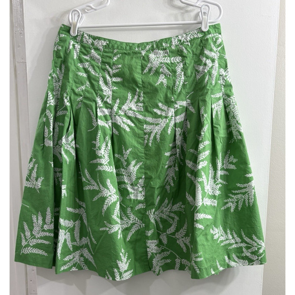 Vintage Tommy Hilfiger‎ 14 Green White Floral Mini Skater Skirt Pleated Preppy - Picture 1 of 9